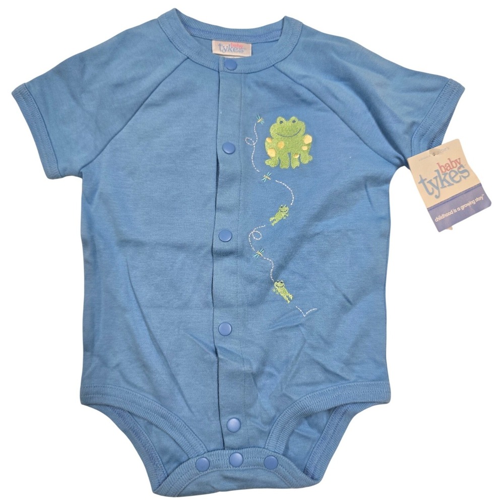 Baby Boy Clothes Tykes Carters Blue Frog Dragonfly Romper Bodysuit Snap Suit 3-6